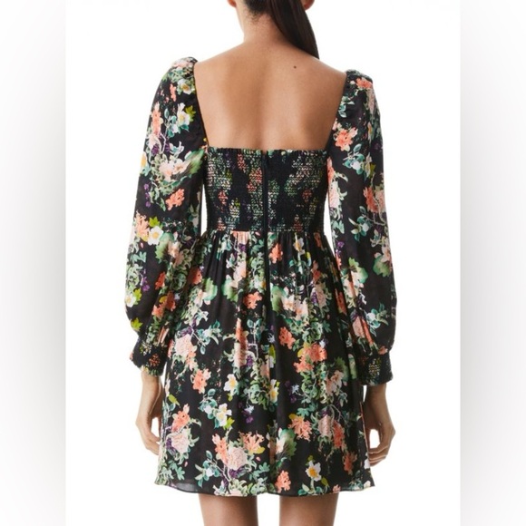ALICE + OLIVIA Cooper Floral Smocked Minidress - Picture 11 of 12